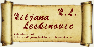 Miljana Leškinović vizit kartica